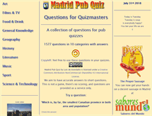 Tablet Screenshot of madridpubquiz.com